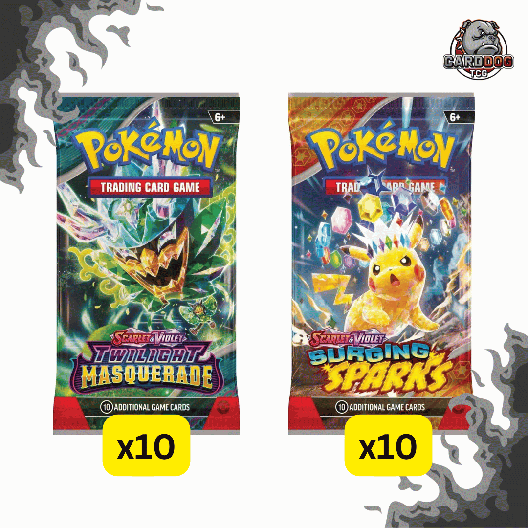 Pokemon Scarlet & Violet x10 Twilight Masquerade & x10 Surging Sparks Loose Booster Packs