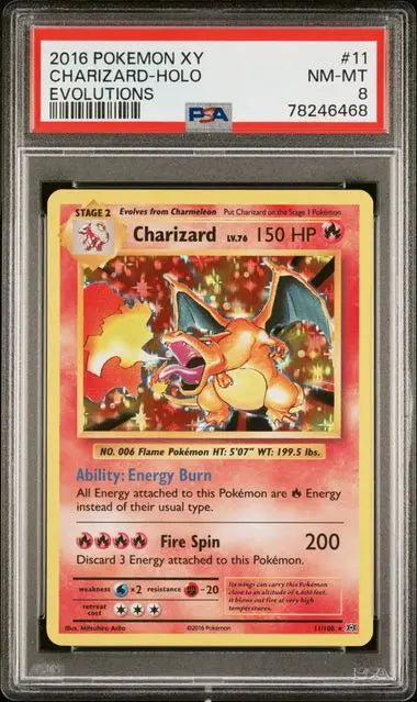 PSA 8 - 2016 POKEMON XY EVOLUTIONS #11 CHARIZARD-HOLO EVOLUTIONS