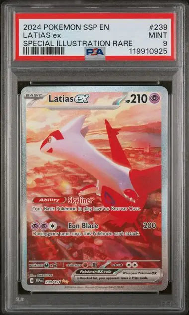 PSA 9 -2024 POKEMON SSP EN-SURGING SPARKS #239 LATIAS ex SPECIAL ILLUSTRATION RARE
