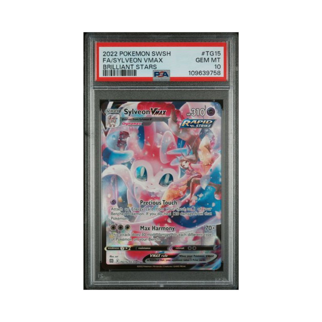 2022 Pokemon SWSH FA/ Sylveon Vmax Brilliant Stars TG15 PSA 10