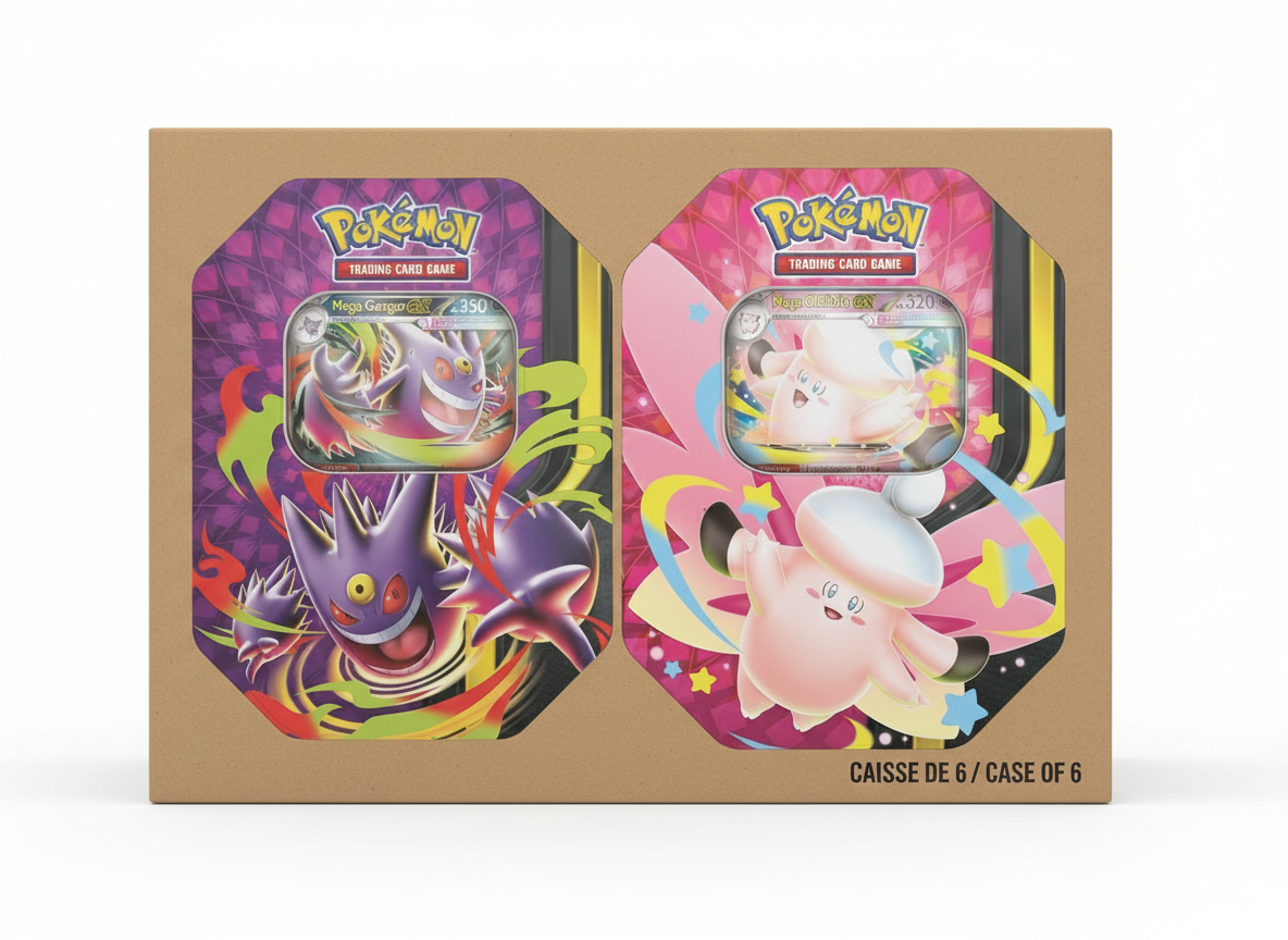 Pokémon TCG - Mega Evolution - Mega Moonlit Tin Sealed Case of 6