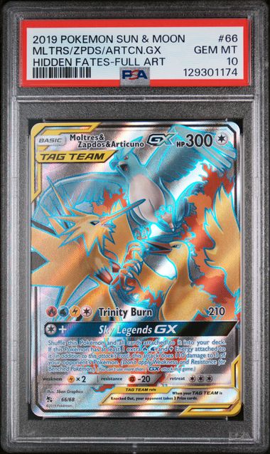 PSA 10 - 2019 POKEMON SUN & MOON HIDDEN FATES #66 MLTRS/ZPDS/ARTCN.GX HIDDEN FATES-FULL ART