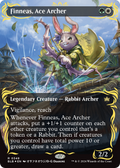 FOIL Finneas, Ace Archer (Borderless) (Raised Foil) (BLB-348) - Bloomburrow - Magic The Gathering
