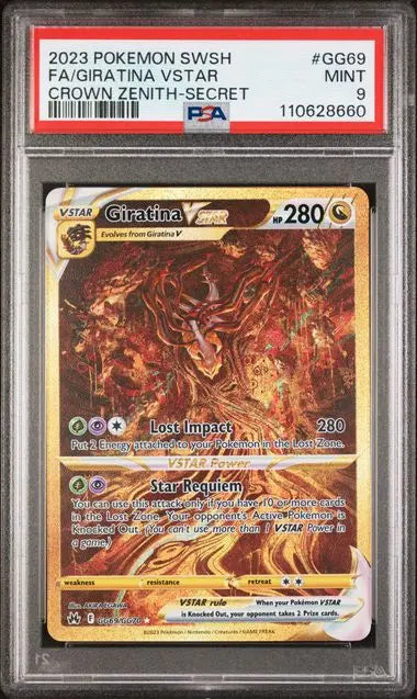 PSA 9 - 2023 POKEMON SWORD AND SHIELD CROWN ZENITH #GG69 FA/GIRATINA VSTAR CROWN ZENITH-SECRET