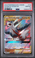 PSA 10 - 2019 POKEMON SUN & MOON TEAM UP #113 LATIAS & LATIOS GX TEAM UP