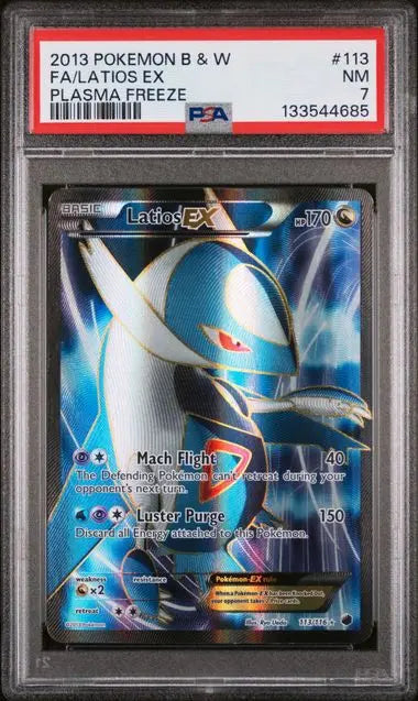PSA 7 - 2013 POKEMON BLACK & WHITE PLASMA FREEZE #113 FA/LATIOS EX PLASMA FREEZE