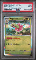 PSA 9 -2025 POKEMON MEP EN-ME BLACK STAR PROMO #001 MEGANIUM MEG PRE RELEASE-STAFF