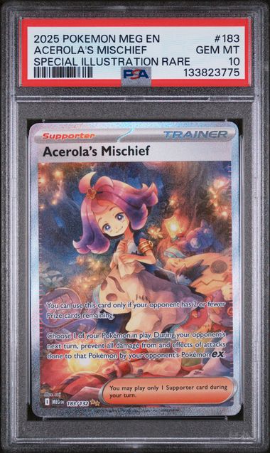 PSA 10 - 2025 POKEMON MEG EN-MEGA EVOLUTION #183 ACEROLA'S MISCHIEF SPECIAL ILLUSTRATION RARE