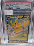 2021 POKEMON SWSH BLACK STAR PROMO #143 PIKACHU V PIKACHU VMAX BOX psa 10