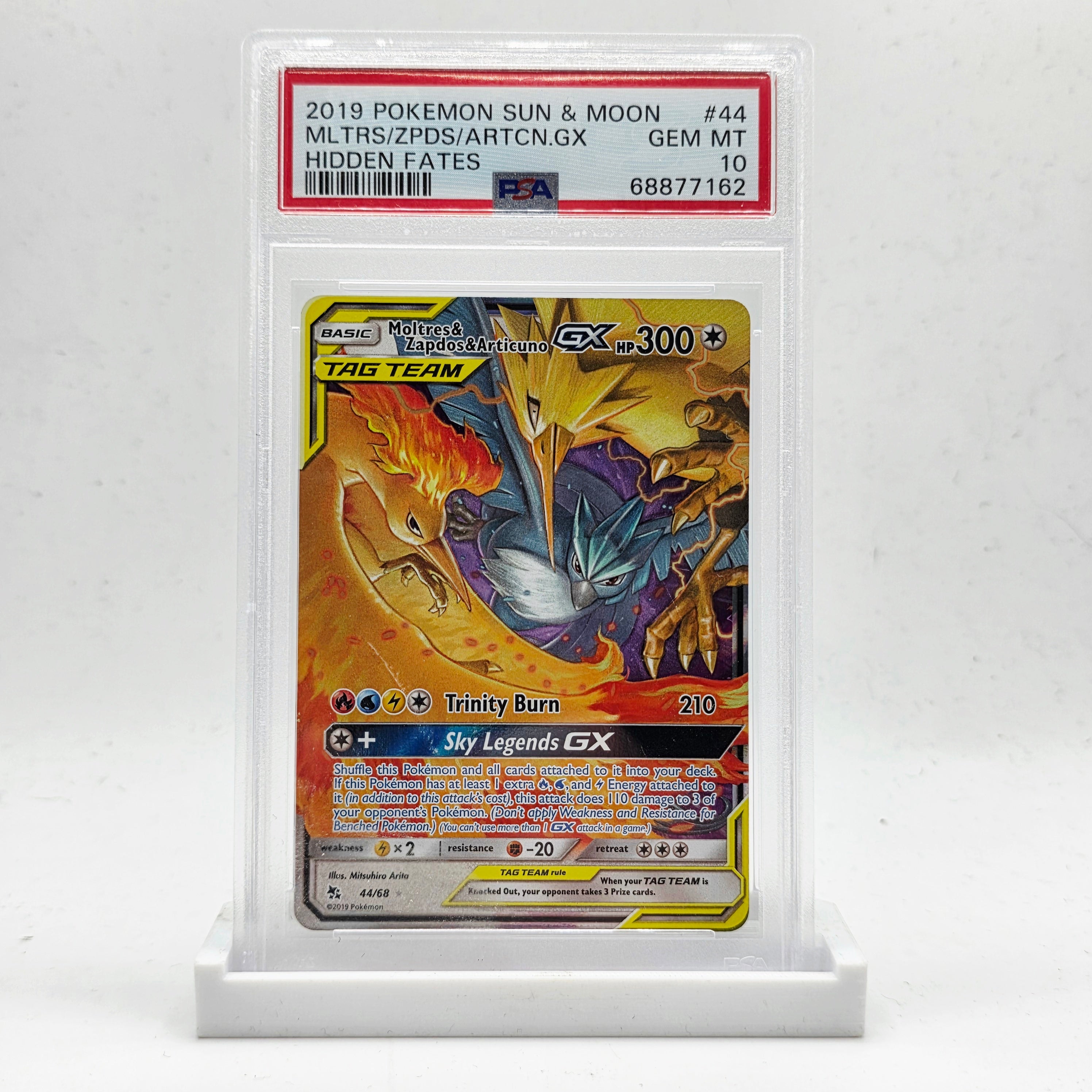 PSA 10 Moltres Articuno & Zapdos GX - 2019 Pokémon Hidden Fates