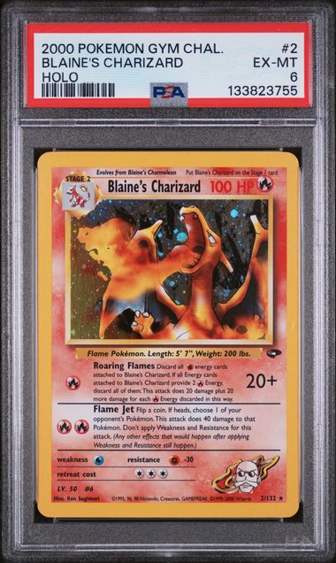PSA 6 - 2000 POKEMON GYM CHALLENGE #2 BLAINE'S CHARIZARD HOLO